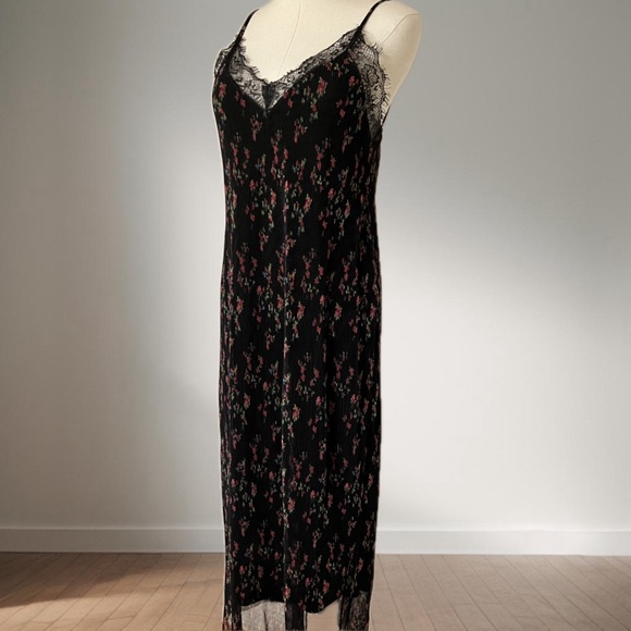 Pull&Bear Floral Sheer Overlay Slip Dress Size M - Picture 2 of 7